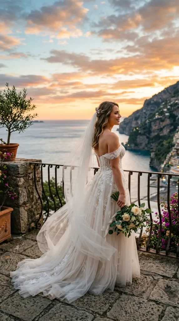 Off-Shoulder Corset Wedding Dress