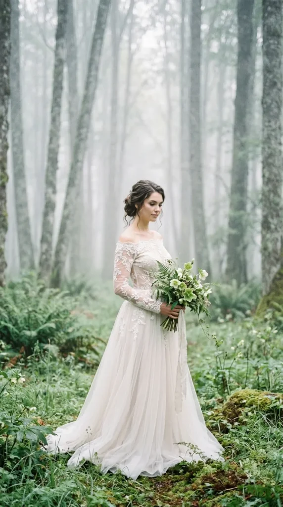 Off-Shoulder Illusion Lace Gown