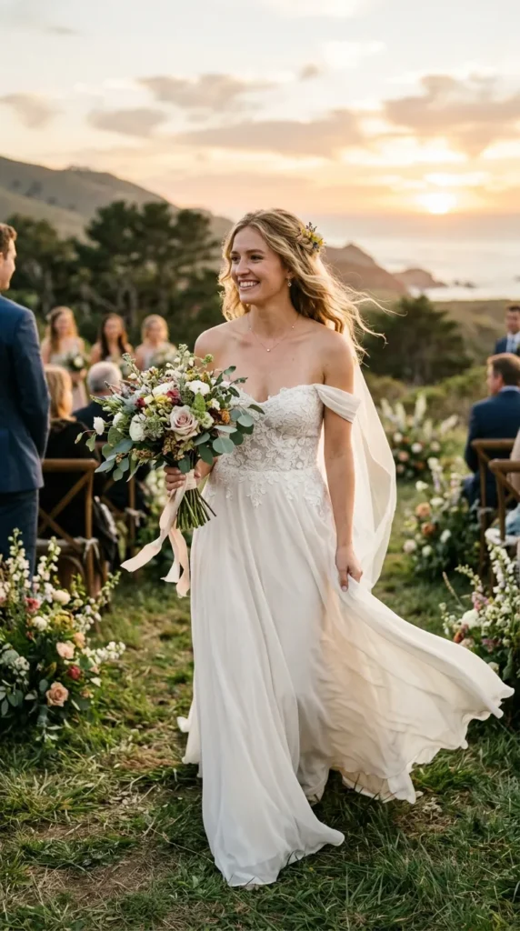Off-Shoulder Modern Bridal Gown