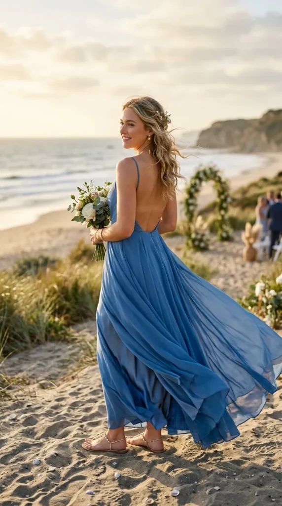 Open-Back Bluebell Dresses for Summer Elegance