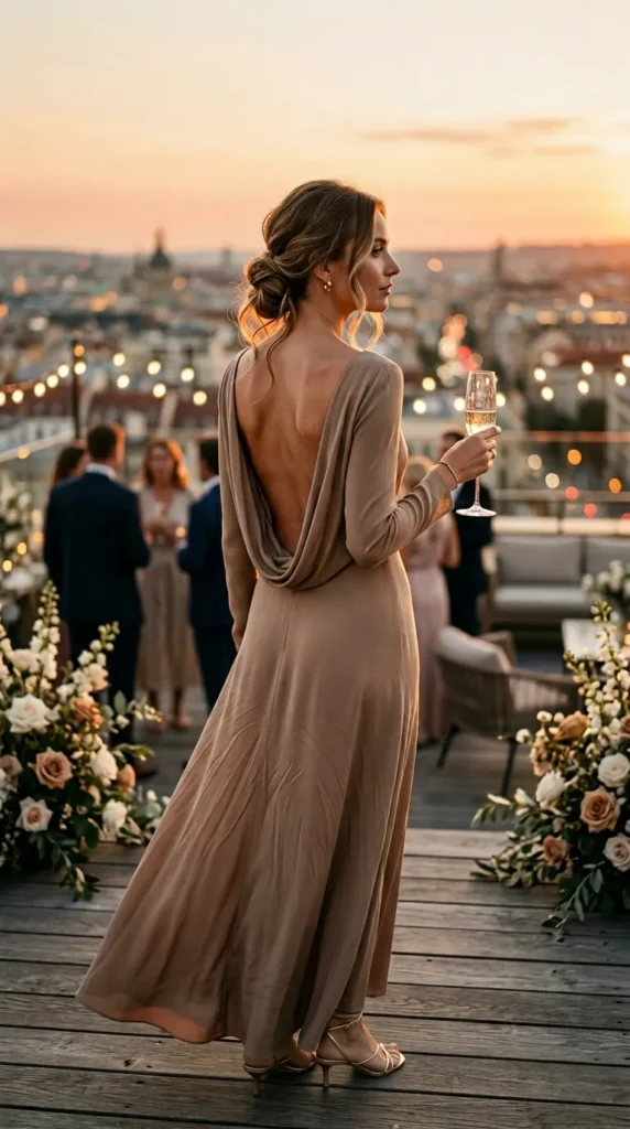 Open-Back Long Sleeve Dresses