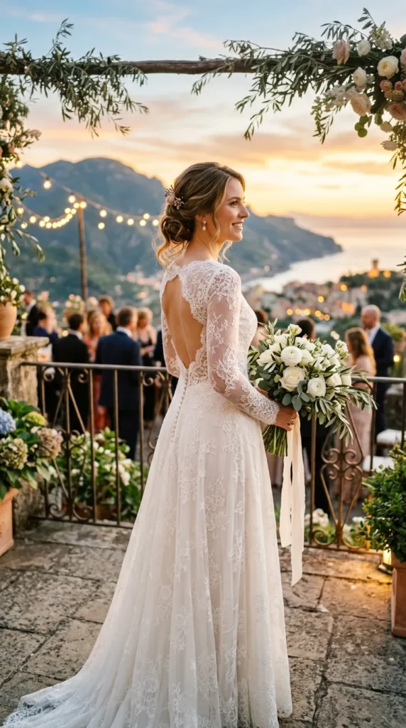 Open-Back Long-Sleeve Modest Dress