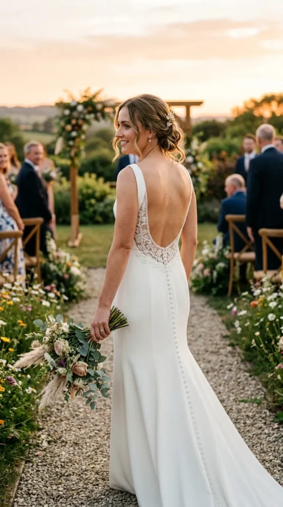Open-Back Minimal Wedding Dress