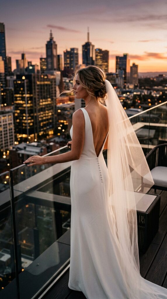 Open-Back Minimal Wedding Dress