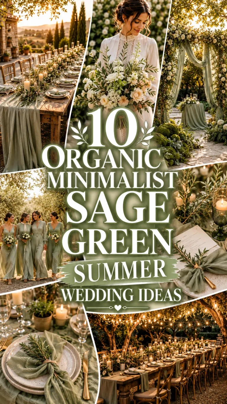 Organic Minimalist Sage Green Summer Wedding Ideas