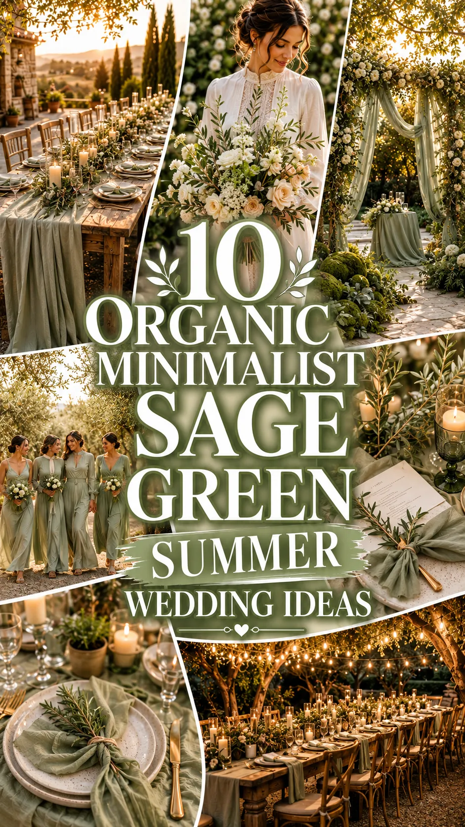 Organic Minimalist Sage Green Summer Wedding Ideas