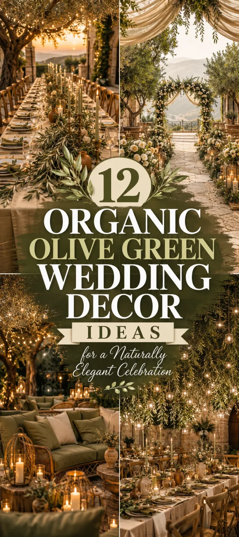 Organic Olive Green Summer Wedding Decor Ideas for a Naturally Elegant Celebration
