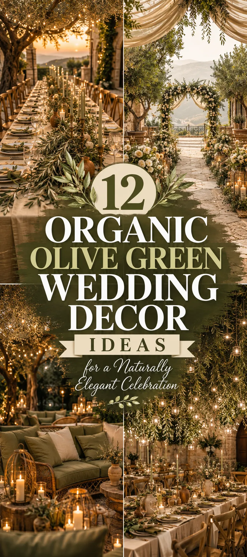 Organic Olive Green Summer Wedding Decor Ideas for a Naturally Elegant Celebration