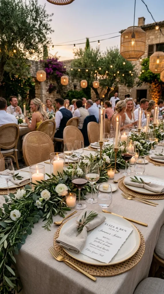Pair Cane Décor with Olive Greenery