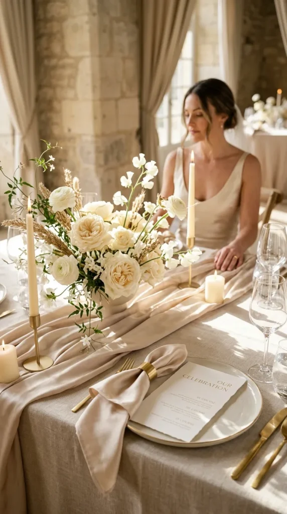 Pair Gold with Soft Champagne and Ivory Tones