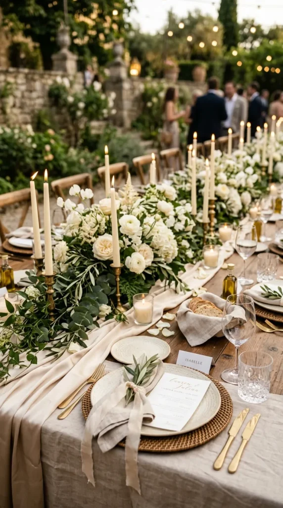 Pair Greenery with Soft Ivory and Champagne Tones