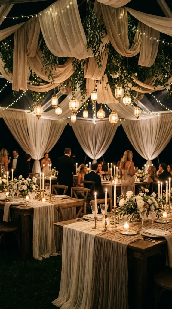 Pair Pleated Décor with Candlelight for Depth