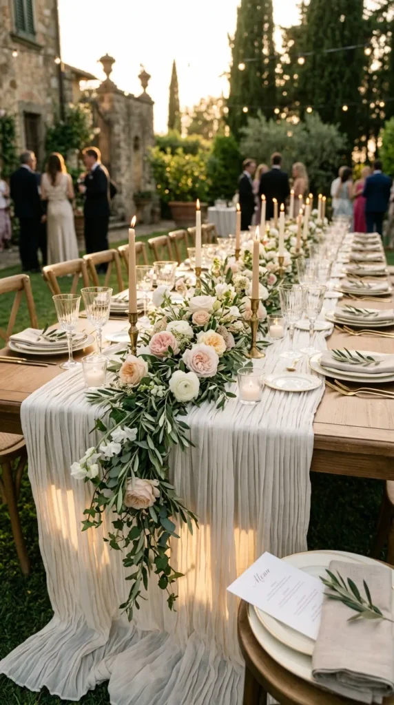 Pair Pleated Fabrics with Organic Greenery