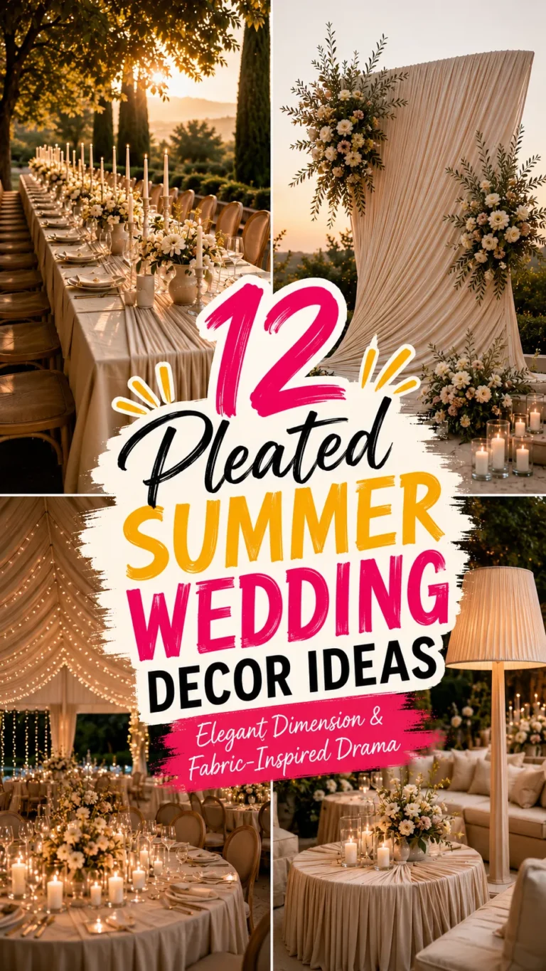 Pleated Summer Wedding Decor Ideas for Elegant Dimension and Fabric-Inspired Drama