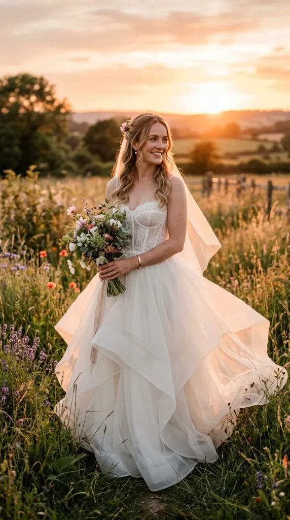 Romantic Layered Organza Corset Gown