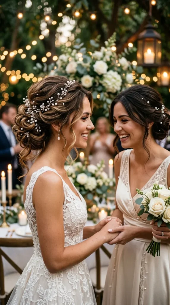 Romantic Updos with Pearl Hair Pins