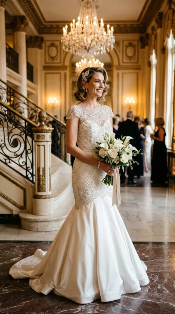 Satin Gatsby-Inspired Mermaid Gown