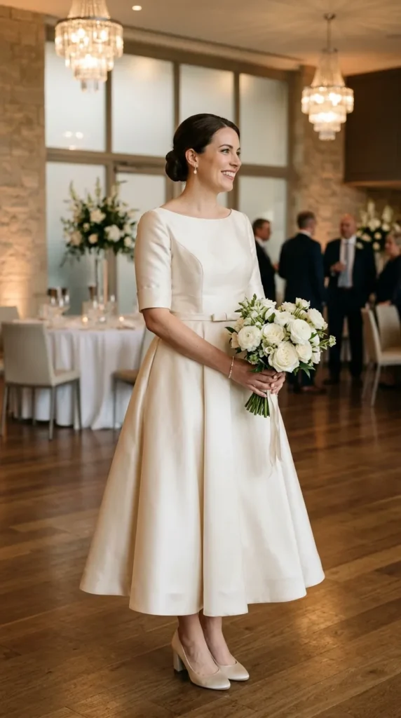 Satin Tea-Length Dress