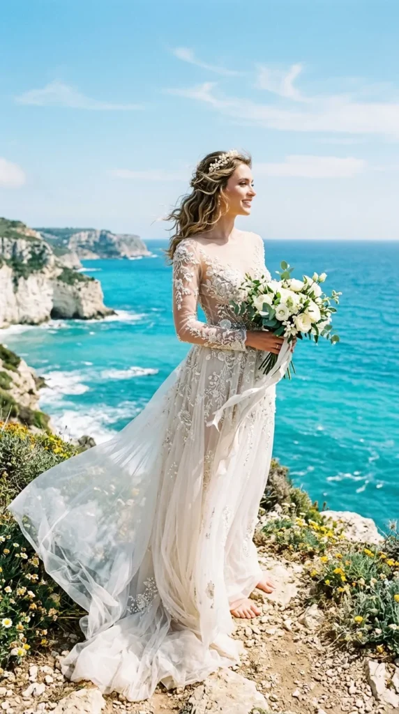Sheer Long-Sleeve Second-Skin Dress