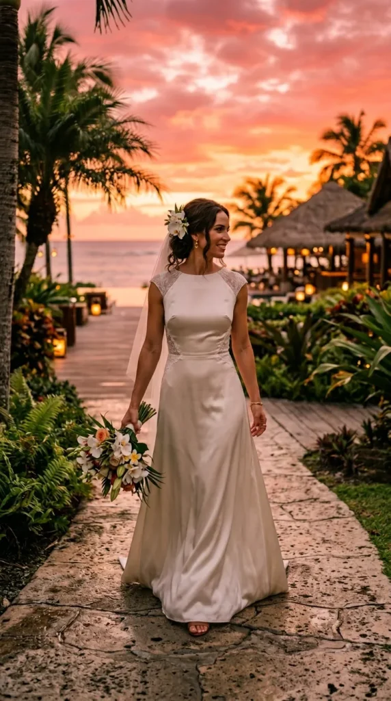 Sheer Sleeve Romantic Wedding Dress