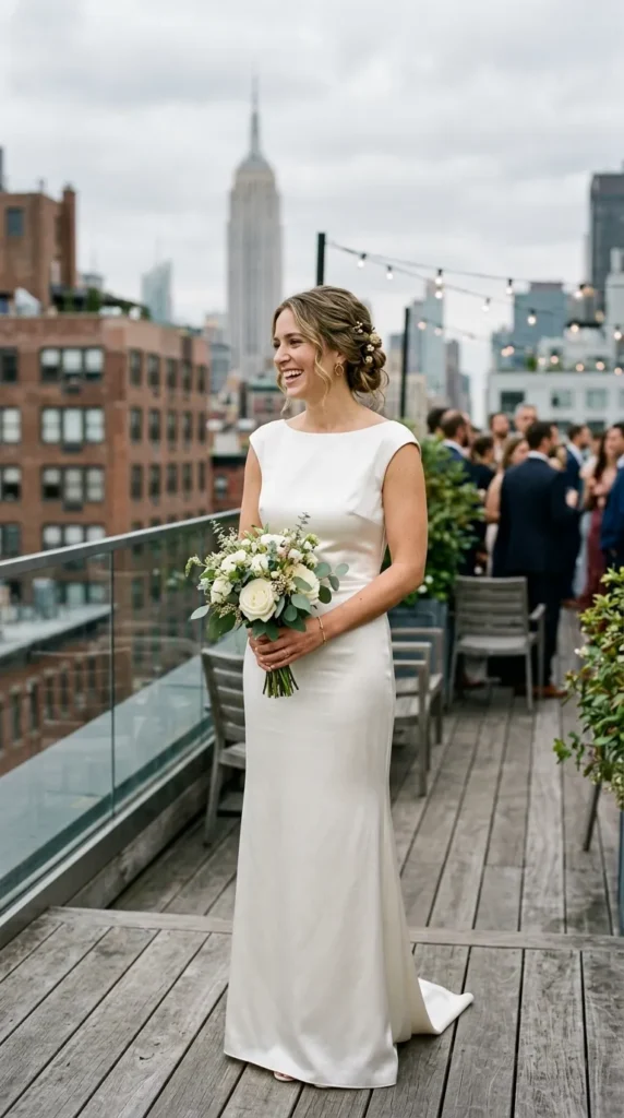 Sleek Satin Column Wedding Dress