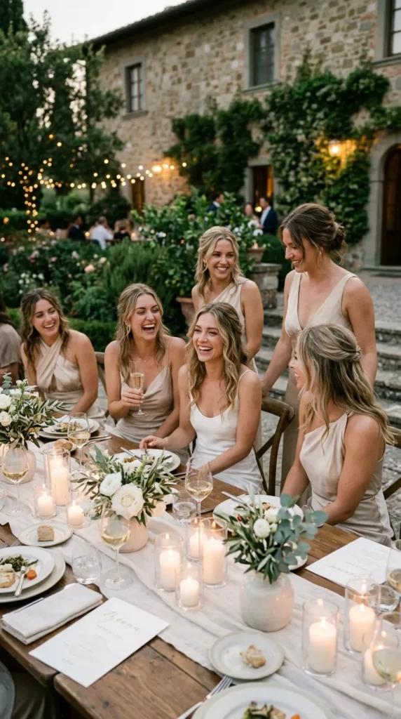 Soft Champagne Bridal Party Styling with Quiet Luxury Energy