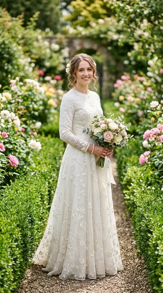 oft Floral Embroidered A-Line Dress