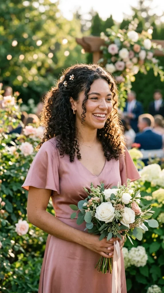 Soft Half-Up Curls with Face-Framing Pieces