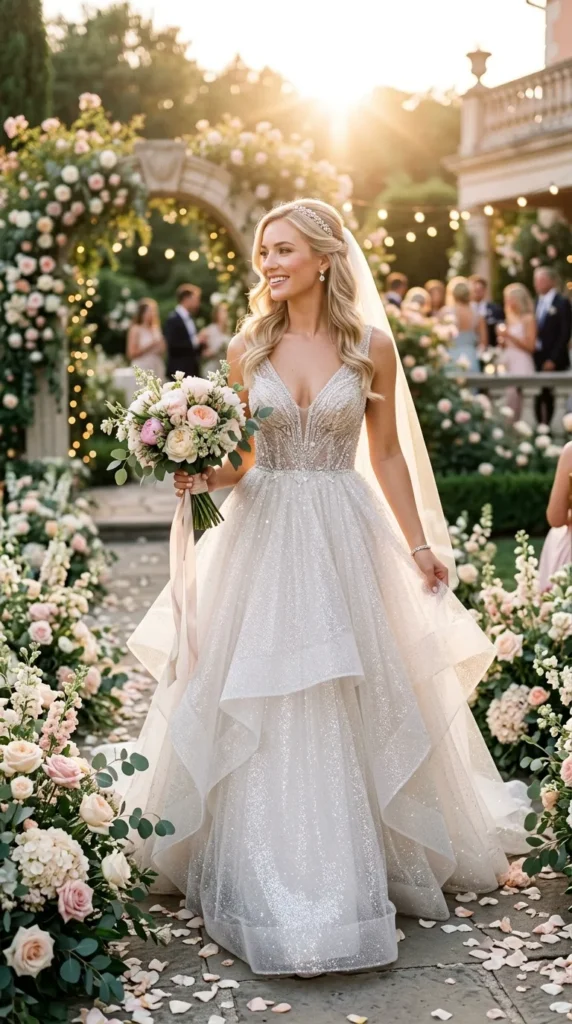 Sparkling Glitter Tulle Barbie Wedding Dress