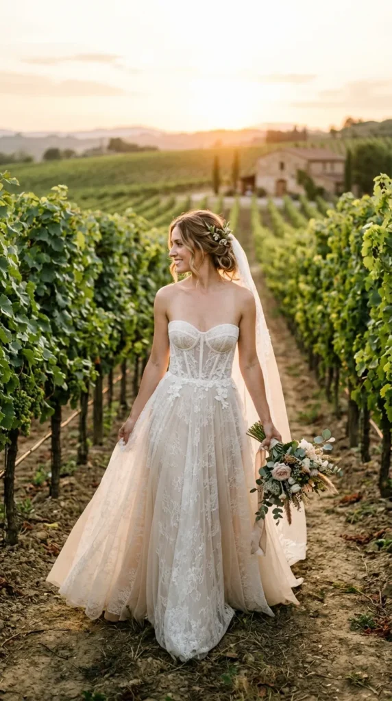 Strapless Corset Lace Wedding Dress