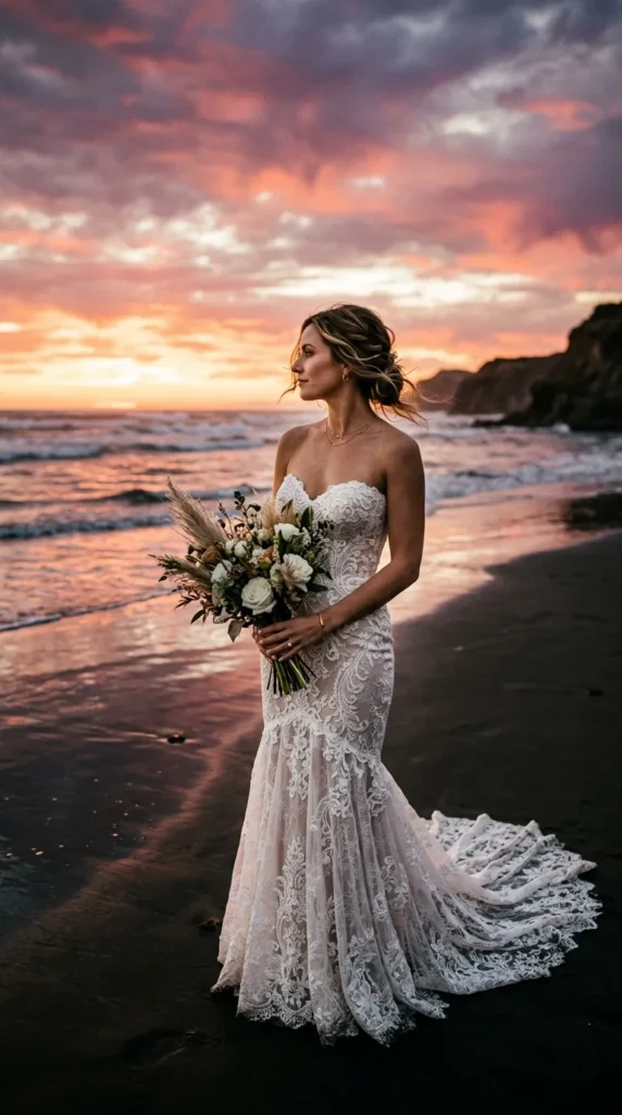 Strapless Lace Mermaid Wedding Dress