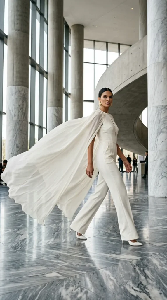 Structured Cape Jumpsuit