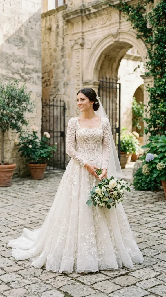 Structured Floral Corset Gown