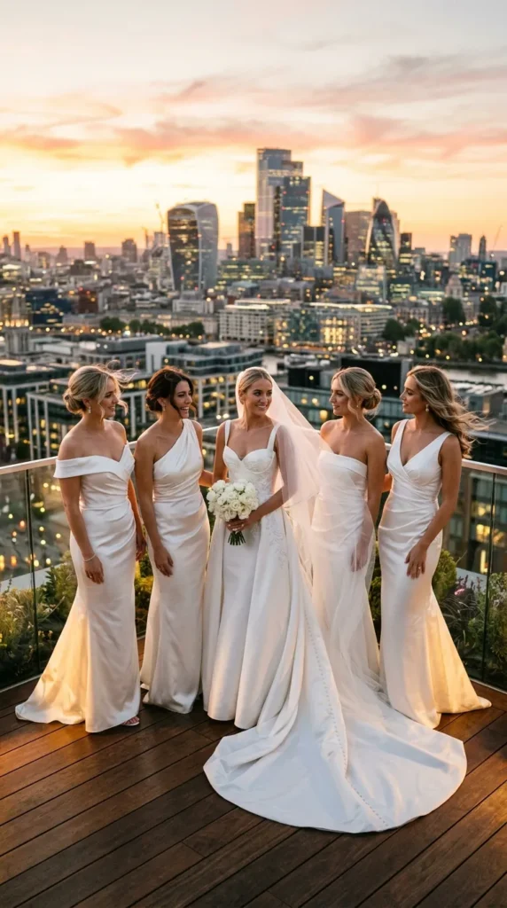 Structured Satin White Gowns