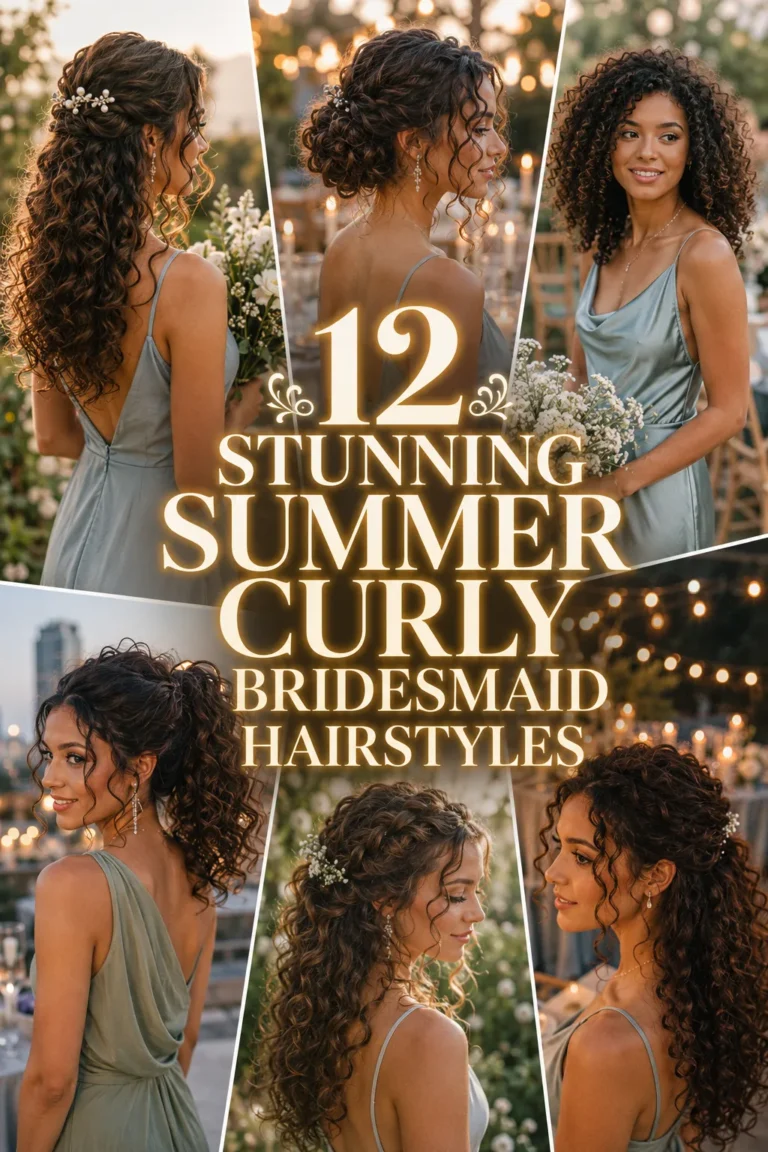 Stunning Summer Curly Bridesmaid Hairstyle Ideas for Effortless Wedding Glamour