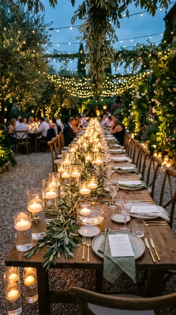 Style Minimal Floating Candles Around Greenery