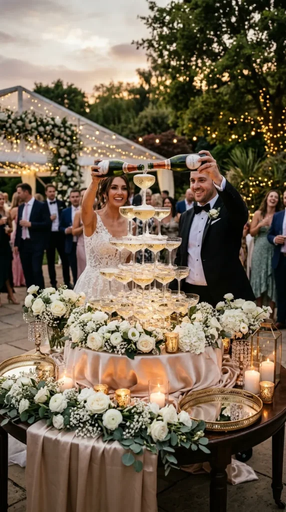 Style a Champagne Tower with Gold Details