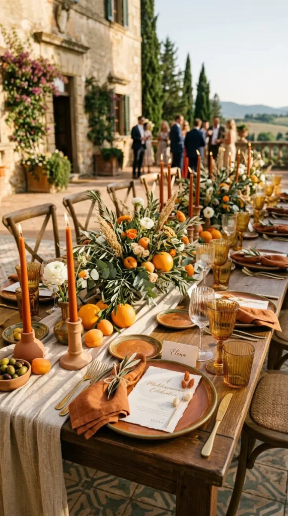 Terracotta and Citrus Mediterranean Tablescape