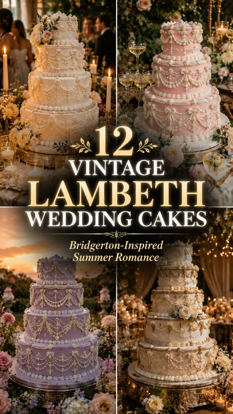 The Bridgerton Effect Vintage Lambeth Wedding Cakes for a Romantic Summer Celebration