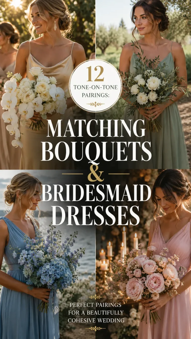 Tone-on-Tone Pairings: Matching Your Bouquets to Bridesmaid Dresses