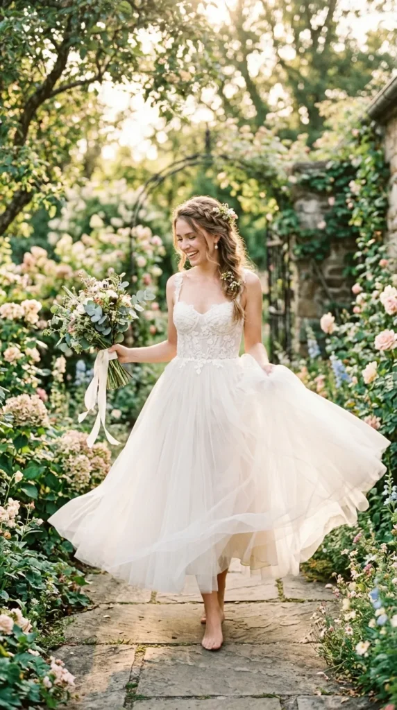 Tulle Tea-Length Dress