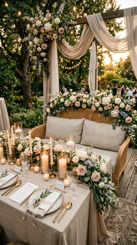 Use Cane Furniture for the Sweetheart Table