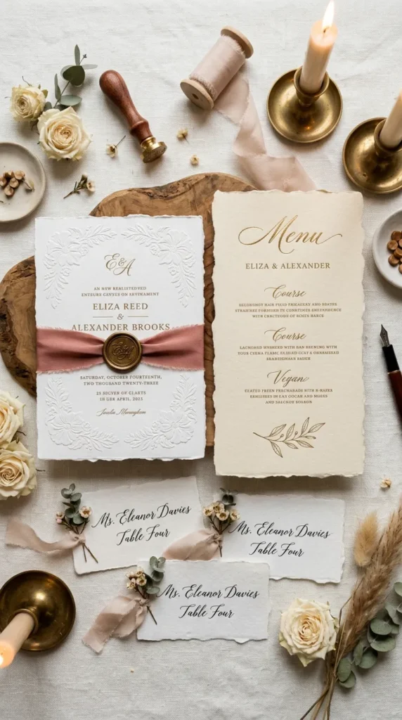 Use Minimal Gold Wedding Stationery