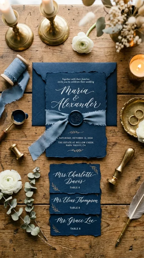 Use Minimalist Navy Stationery