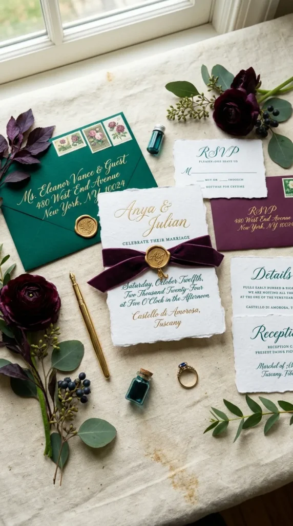Use Peacock-Inspired Stationery with Rich Color Layering