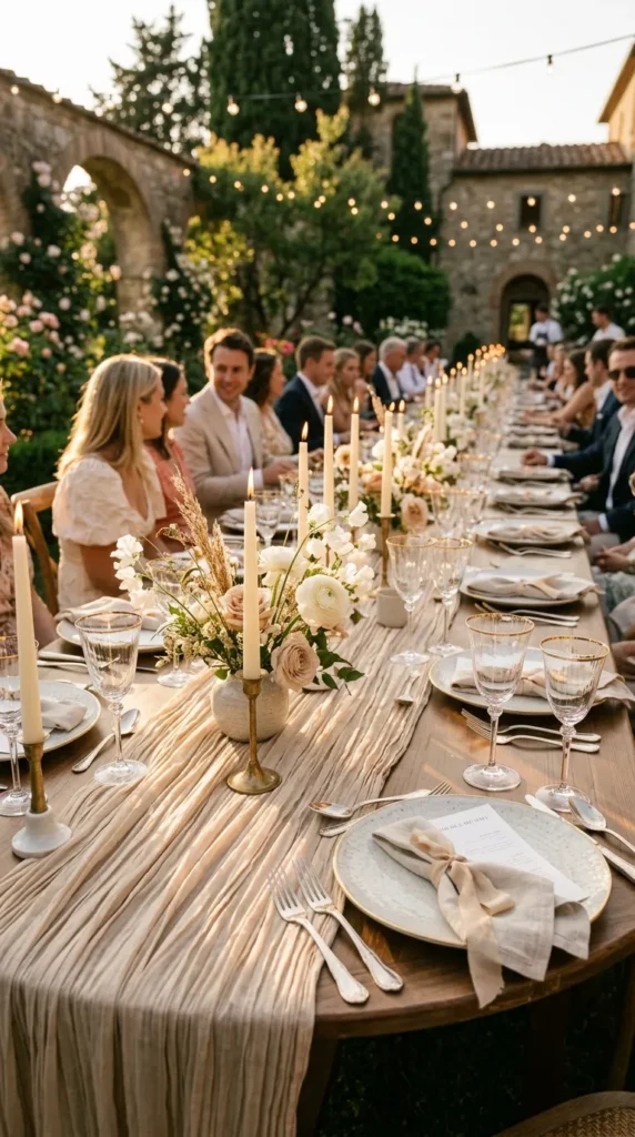 Use Pleated Linen Table Runners for Soft Texture