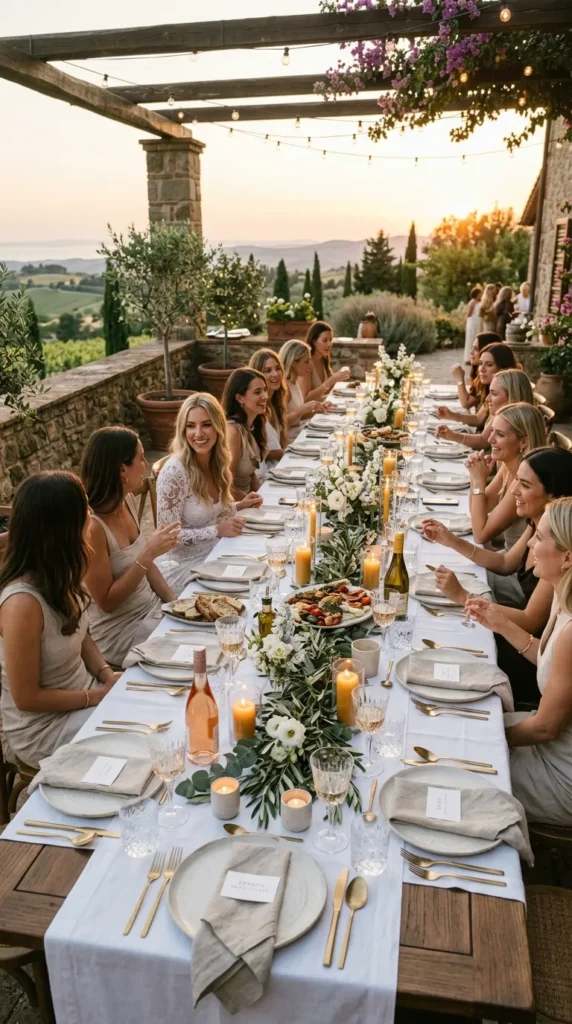 White Linen and Olive Branch Dinner Party