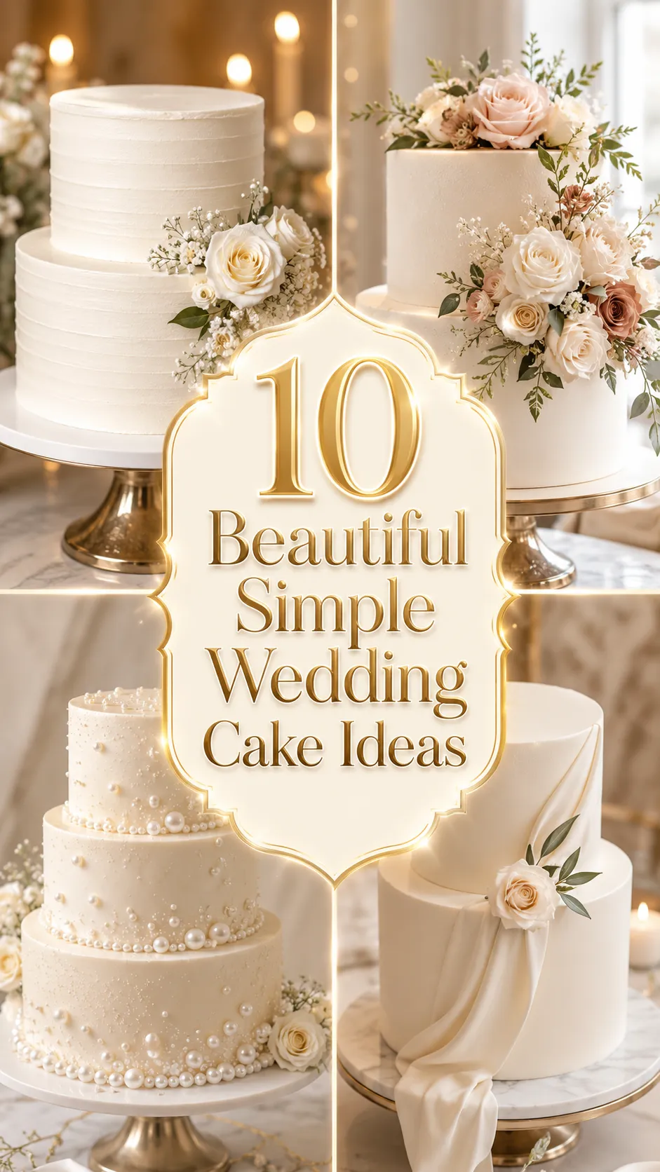 10 Beautiful Simple Wedding Cake Ideas