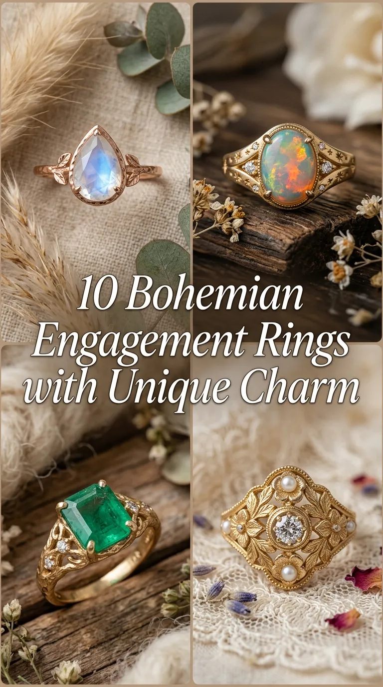 10 Bohemian Engagement Rings with Unique Charm