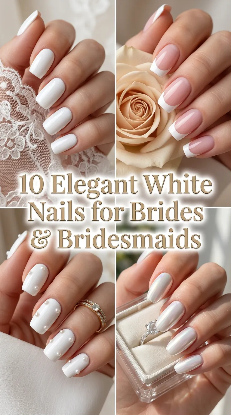 10 Elegant White Nails for Brides & Bridesmaids